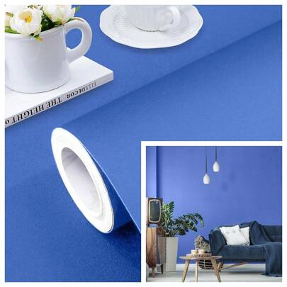 1 cuộn giấy dán tường tự dính màu xanh dương Klein, phong cách tối giản hiện đại, thích hợp trang trí phòng ngủ, nhà bếp, phòng khách. Giấy dán tường dễ bóc và dán, chất liệu PVC chống thấm nước và chống bám bẩn. Có thể sử dụng trong phòng khách, phòng ngủ, phòng ăn và các không gian khác.