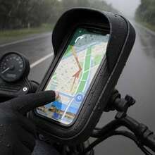 防水自行車手機支架 透明 360°旋轉矽膠夾 適用 4.5-6.6 吋 電動單車 山地車 騎行通勤 戶外防摔固定支架 - 黑色 - 查看 9