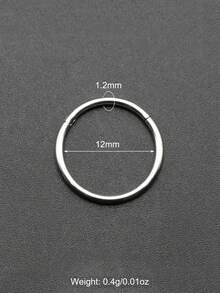 1 chiếc khuyên mũi septum cỡ lớn, từ 12G/2mm đến 00G/10mm, làm bằng thép không gỉ 316L, kiểu bấm gập, không mối nối, khuyên tai dạng vòng, trang sức xỏ khuyên unisex. - Vòng mũi tròn - Xem 47