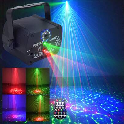 Party Lights Disco Light Disco Ball RGB Sound Activated Laser Lights Dj Lights Projector With Remote Control For Xmas Club Parties Birthday Gift Karaoke KTV Bar Dance Halloween Party Decorations
