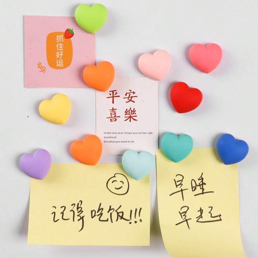 10 chiếc nam châm tủ lạnh hình trái tim, nam châm tủ lạnh hình trái tim bằng nhựa màu Macaron, trang trí bảng trắng dễ thương cho nhà bếp, văn phòng, quà tặng cho cặp đôi, quà tặng ngày Nhà giáo, món quà hoàn hảo cho bạn bè và gia đình. - nhiều màu - Xem 1