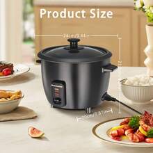 0.6L Compact Mini Electric Rice Cooker, Durable Metal Housing, Non Stick Coated Metal Inner Pot Liner, Ideal For Small Kitchens & Daily Meals - View 10