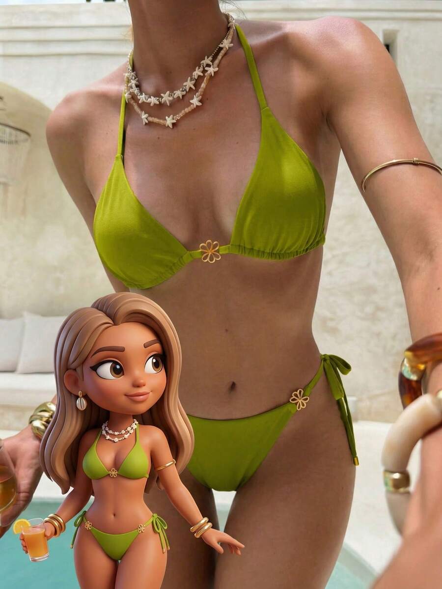 Women Bikini Sets - Green - View 1