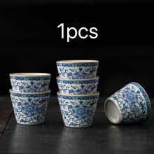 Bộ 2/4/6 tách trà gốm, tách trà chiều kiểu cổ điển, tách trà nung kiểu Ru với họa tiết hoa sen uốn lượn, có thể dùng làm tách tiếp khách, tách cá nhân, tách trà công phu, tách cà phê, thích hợp cho tiệc văn phòng, tiếp khách, sử dụng hàng ngày trong gia đình. - Nhiều màu - Xem 9