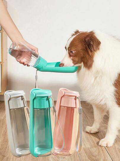 550ml Pet Plastic Water Bottle, Lightweight Collapsible Dog Water Bowl, Portable Travel Water Cup Suitable For Dogs Outdoor Camping Walking, Pet Supplies, Large Capacity Foldable Dog Water Bottle, Dog Outdoor Feeder