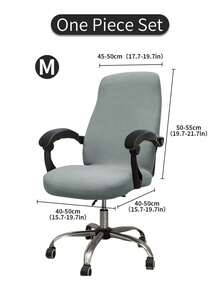 1 pieza Funda de silla de oficina de unicolor, impermeable y de seda de leche, con elástico, extraíble y lavable, adecuada para oficina, bar, dormitorio, silla de juegos, decoración del hogar - Multicolor - Ver 18