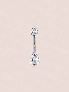 CIZME 1 chiếc khuyên rốn hình trái tim và hoa thanh lịch, cỡ 14G, dài 1.6mm, kiểu dáng tối giản, thích hợp cho nữ, kiểu dáng treo, làm từ thép không gỉ 316L, lý tưởng cho xỏ khuyên rốn hàng ngày, đi biển, nghỉ lễ, hoạt động thể thao, dành cho thanh thiếu niên. Chất liệu cao cấp, không bị xỉn màu, được đánh bóng kỹ lưỡng. - Bạc - Xem 12