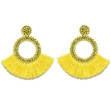 2 đôi bông tai tua rua tối giản dành cho nữ, bông tai thời trang phù hợp cho kỳ nghỉ. - tua - Xem 6