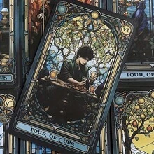 Bộ bài Tarot với thiết kế kính màu - Bộ bài bói toán dễ sử dụng, hoàn hảo cho các buổi họp mặt gia đình và tiệc tùng. - Xanh đậm - Xem 7