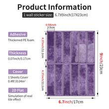耐用PET自粘防溅瓷砖 – 绿色砖纹，防水防污，0.07英寸厚，适用于厨房、浴室、洗衣房、卧室 - 條紋 - 查看 23