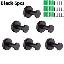 6/1 pieza Ganchos para toallas de baño Ganchos redondos duraderos para abrigos Ganchos para pared montados de forma resistente Ganchos para toallas de pared Ganchos para abrigos para baño/oficina/cocina/dormitorio - Multicolor - Ver 10