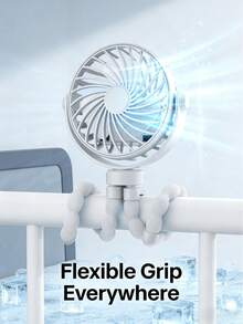 Mini Handheld Fan USB Rechargeable 500mAh Flexible Tripod Stand Octopus Legs Portable Cooling Fan Desktop Dorm Bed Outdoor Camping Stroller Suitable Nursery Summer Travel Essential Daily Use - Multicolor - View 4