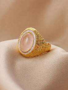 1 Set Luxury Retro 18K Gold Plated Zirconia Multi-Style Stackable Rings, Suitable For Daily Wear, Commute, And Dates - Yellow Gold - View 7