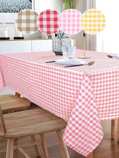 1 块休闲甜美格子桌布，亲肤吸水可重复使用，适合野餐、派对、客厅、餐厅、家居装饰、春夏季