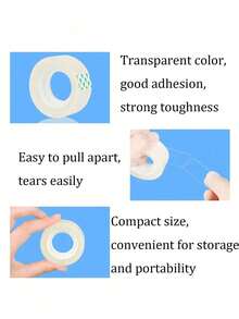 24 Rolls Of Clear Stationery Tape, Small Tape, Small Flower Pattern Tape. This Is An Office And Student Stationery Tape, Suitable For Office And School Use. - Default - View 6