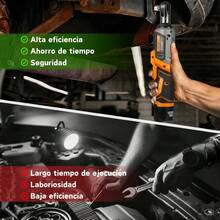 Inalámbrica Pistolas Impacto Llave De Trinquete Eléctrica 12V con 2 Baterías - Naranja - Ver 9