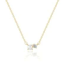 BERISO 14K Gold Necklace For Women With Diamond Pendant Necklace Elegant Dainty Pearl Jewelry Everyday Luxury - Dây chuyền vàng - Xem 1