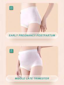 Maternity Underwear Modal Seamless Pregnancy Panties Under The Bump Postpartum Boyshort Underwear High Waist Recovery Maternity Pergnancy Panties 4-Packs - Hồng - Xem 9