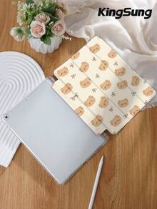 Kingsung 可爱小熊蝴蝶结图案平板电脑保护套，兼容 iPad 9.7/10.2/10.5/10.9/12.9/Pro 11（第十代）、Air 8 (M4) 2026（11/13 英寸），兼容三星 Galaxy Tab S6 Lite 10.4 英寸，兼容 Kindle Paperwhite 第十二代（2024 年款）、Kindle 第十一代（2022 年款），提供柔软防摔保护，支持智能支架/自动唤醒/睡眠功能。 - 彩色 - 查看 4