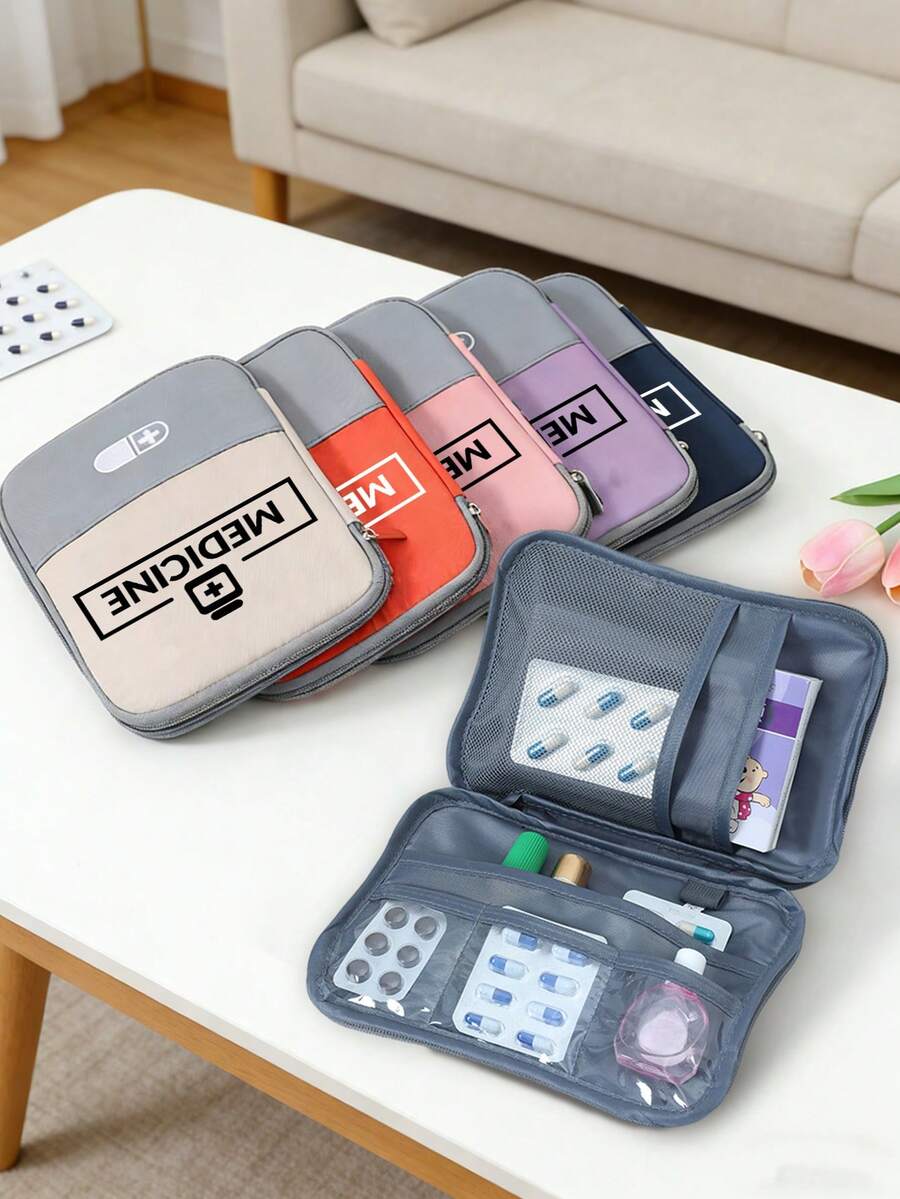 Portable "Medicane" Patterned Medical Bag, Compact First Aid Kit For Camping, Travel And Home Use, Convenient Medication Pouch, Emergency Pack, Available In Multiple Colors, Essential For Health-Conscious People, Ideal Gift For Birthday, Holiday, Party, Mother's Day, Back To School