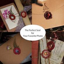 Vintage Embossed Frame Wax Seal Stamp - 3D Relief Photo Frame Seal Stamps With Wood Handle Retro Sealing Wax Stamp For Wedding Invitations Scrapbooking Letters Rectangle #4 - 橢圓形邊框印章#14 - 查看 7