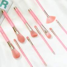 Bộ cọ trang điểm bầu trời sao 10 món, gồm cọ má hồng, cọ nền, cọ kẻ lông mày, cọ phấn mắt, dụng cụ trang điểm dành cho người mới bắt đầu. - Hồng - Xem 2