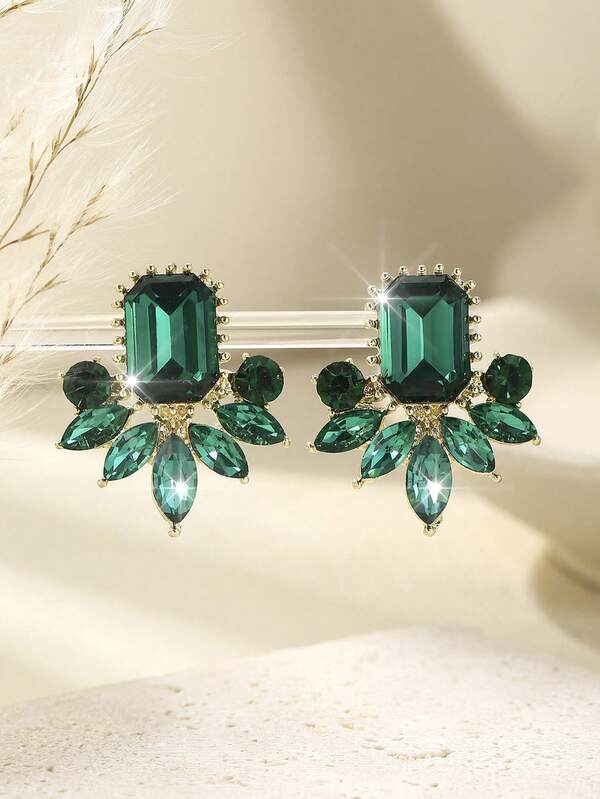 1 par de pendientes colgantes de cristal vintage para mujer, pendientes decorativos elegantes adecuados para uso diario y ocasiones de fiesta