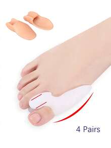 Protetor de dedão de silicone, almofadas de amortecimento respiráveis e elásticas para os dedos, para homens e mulheres, pode ser usado com sapatos. - Damasco + branco - Ver 11