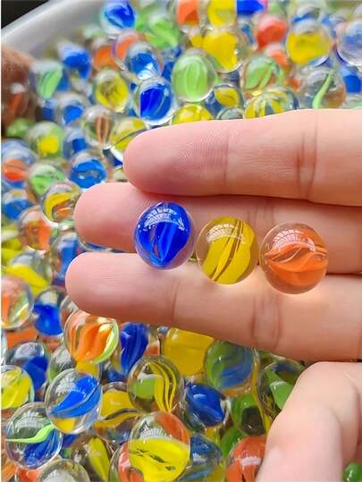 12pcs/100pcs Colorful Glass Marbles - Vibrant Decorations For Children & Home, Suitable For Creative Play, Christmas Decorations ,Ideal For Vase Filler, Random Color For Aquarium Landscaping, Suitable For Pinball Games, Perfect Party Favors Home Decor Room Decor Flower Vase Glass Vase