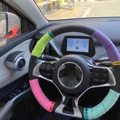 Funda para volante de absorción de sudor de verano, cinta envolvente antideslizante para volante de coche, protector de interior