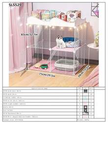 Large Indoor Cat Cage Villa With Storage Cabinet And Litter Box, Spacious Freedom For Pet Cats - Multicolor - View 21