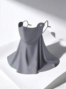 Máscara facial de alta calidad con protección UV para mujeres, nuevo diseño que integra hidratación y protección para el cuello, máscara facial de seda de hielo de verano con función de bebida. Máscara facial transpirable con protección UV y cobertura para el cuello, material integrado de seda de hielo. Máscara facial media con función de bebida, máscara facial de protección UV de verano con cuello integrado de seda de hielo, transpirable y hueca, protección para el cuello para mujeres, sombrero de playa - Multicolor - Ver 10