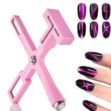 Bộ dụng cụ vẽ móng nghệ thuật hình chữ T và chữ thập hình mắt mèo, tấm nam châm mạnh mẽ tạo hiệu ứng mắt mèo bằng sơn gel và hình trái tim. - Nhiều màu - Xem 8