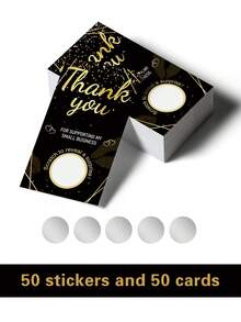 50Pcs Black Gold Scratch Off Stickers 2 Designs Surprise Gift Cards For Christmas Party Game Prizes Teacher Rewards Family Gatherings - Scratch Card - View 7