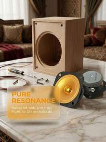 2.5-Inch Square High-Fidelity Gold Audio Speaker, 70mm Cutout, 64mm Diameter, 4 Ohm 10W Speaker-Grade Sound Quality - Tweeter - View 11