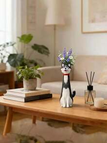 1 Stück kreative gepunktete Hund Figur, süße dekorative Vase für Wohnzimmer TV-Schrank, Eingangsbereich, Harz Material, modernes minimalistisches Design, vielseitig als Blumenvase oder Dekoration verwendbar, verleiht ein warmes und niedliches Ambiente zu Hause, geeignet als Geschenk oder für den Eigengebrauch - Vase - Übersicht 6