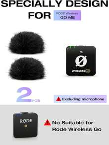 Filtru Pop pentru microfoane Rode Wireless ME, husă de microfon pentru microfon Rode Wireless ME, paravânt pufos pentru reducerea zgomotului de vânt și a zgomotului de fundal (2 buc) - o marime - Vizualizare 3