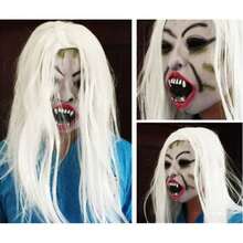 Halloween Super Scary Props Sadako Mask, Witch With White Hair, Rotten Face Vampire Mask, Masquerade Performance Props - Multicolor - View 4