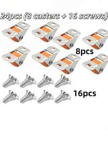 Bộ 24 bánh xe (bao gồm 8 bánh xe xoay + 16 ốc vít) Bánh xe cao su chịu tải nặng, hoạt động êm ái - Không chứa TPE, khóa/lốp, tương thích với tủ, kệ sách, đồ nội thất, thiết bị nhỏ và vật nặng - Giúp di chuyển trơn tru trên sàn cứng, bánh xe, bánh xe gang. - A - Xem 10