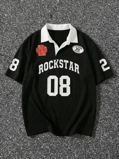 Fractyr Áo Polo nam Fracticr "ROCKSTAR 08" cổ phối màu - Áo thun thể thao tay ngắn