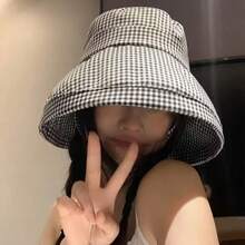 Women's Houndstooth Bucket Hat, Versatile Wide Brim Outdoor Sun Hat For Summer,Beach,Vacation - Multicolor - View 5