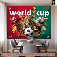 Decorazione da parete per i Mondiali, piatta 2D, 1 pezzo 2D da appendere al muro per i Mondiali 2026, striscione di sfondo super grande, striscione per feste, accessori per lo sfondo, perfetto per decorazioni per feste a tema, giardino, cortile e feste, decorazione per la casa, riutilizzabile per uso interno ed esterno, decorazione da parete per appassionati di calcio, decorazione per la stanza dei giochi, decorazione da parete, decorazione da parete personalizzata. - z1 - Visualizzare 11