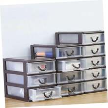 Multifunctional Plastic Storage Box With Drawer Handle, Translucent Computer Organizer For Office Cosmetics And Compact Miscellaneous Items, 6.88 X 5.90 X 5.11, 44601794 - Multicolor - View 2