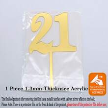 1 chiếc phụ kiện trang trí bánh số bằng acrylic vàng, số 10/18/30/40/50/60/70/80/100, trang trí bánh sinh nhật tuyệt vời cho tiệc kỷ niệm, que cắm bánh tráng gương có thể tái sử dụng để trang trí bánh. - Xem 21