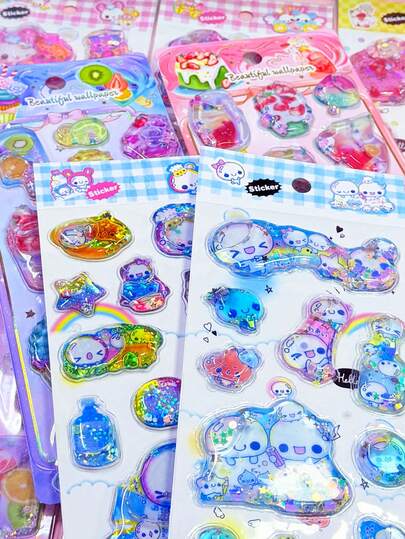 สติกเกอร์ 3D ลายการ์ตูนไอศกรีมสำหรับเด็กผู้หญิง พร้อมกากเพชรเขย่าได้ สำหรับตกแต่งเคสโทรศัพท์ | เหมาะสำหรับสมาร์ทโฟน, สมุดโน้ต, แก้ว, งานศิลปะสติกเกอร์ | พื้นผิวเรียบ, เรซินคุณภาพสูง, สติกเกอร์งานฝีมือ, สติกเกอร์มีกาวในตัว, คนรักเครื่องเขียน, ผู้ที่ชื่นชอบงาน DIY