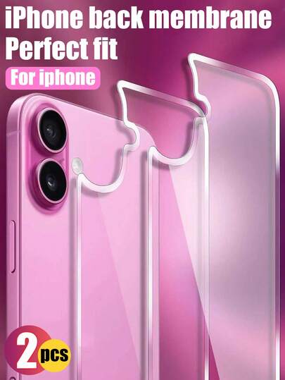 2 paquetes - Protector de pantalla de cubierta trasera para iPhone 16, protector de pantalla de vidrio templado resistente a arañazos y burbujas, película protectora trasera ultrafina, compatible con 17 Pro Max/17/17 Pro/16 Pro Max/16/16 Pro/16 Plus/15 Pro Max/15/15 Plus/14/13/12/11, accesorio de teléfono móvil, adecuado como regalo para familiares y amigos, compatible con fundas de teléfono, esencial para la vida diaria y la oficina.