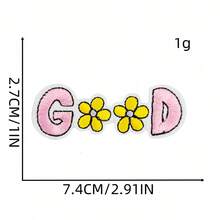 2件/16件組 天堂卡通布料貼花彩色英文字母數字貼片刺繡圖案貼花，適用於衣物包包裝飾 - 多巴胺英文布貼 - 查看 24