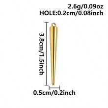 1 pieza/3 piezas Colgante de acero inoxidable 304 con baño electrolítico de oro/plata/negro de estilo minimalista y elegante, en diferentes longitudes, adecuado para hacer joyas DIY como collares, pulseras y pendientes - cono - Ver 25