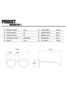 1 chiếc kính thời trang nữ gọng vuông lớn, thiết kế tối giản, chất lượng cao, thích hợp cho hoạt động ngoài trời, cá tính và sử dụng hàng ngày. - Nhiều màu - Xem 10