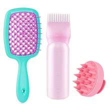Bộ sản phẩm chăm sóc tóc: 1 lược duỗi tóc, 1 chai đựng sản phẩm dưỡng tóc và 1 lược massage da đầu. - Nhiều màu - Xem 8